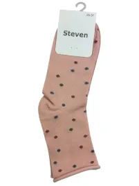 skarpety-bawelniane-damskie-steven-wzor-kolorowe-kropki-rozm-35-37