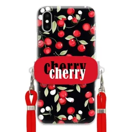 etui-do-iphone-xs-czerwony-sznurek-uchwyt-cherry-cherry-urocze-kobiece