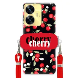 etui-do-realme-c55-czerwony-sznurek-uchwyt-cherry-cherry-urocze-kobiece