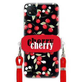 etui-do-xiaomi-poco-c3-sznurek-red-uchwyt-cherry-cherry-urocze-classy