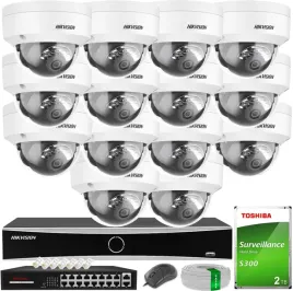 monitoring-hikvision-14-kamer-ip-4mpx-smart-hybrid-light-zewnetrzny-hdd-2tb