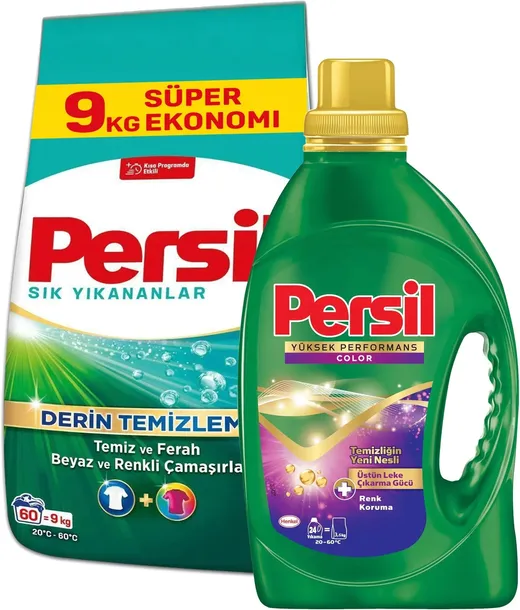 Proszek i Żel do Prania Uniwersalny Kolor Persil Deep Clean 9 kg + 1,59 L