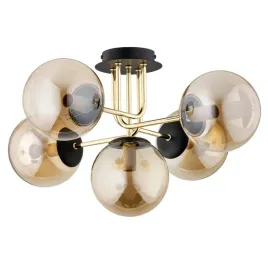 lampa-sufitowa-glamour-zlota-czarna-szklane-bursztynowe-kule-do-salonu-alfa