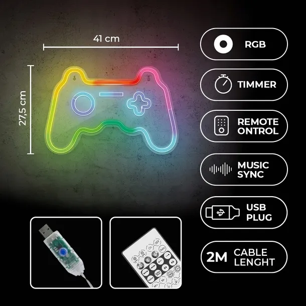 neon-plexi-led-pad-gamepad-rgb-multikolor-usb-5v-2a-sciemniany-pilot-barwa-swiatla-wielokolorowy