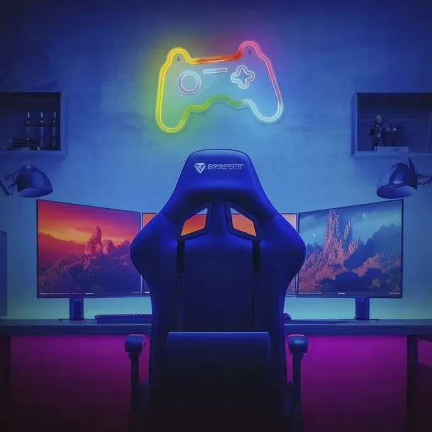 neon-plexi-led-pad-gamepad-rgb-multikolor-usb-5v-2a-sciemniany-pilot-moc-3-w