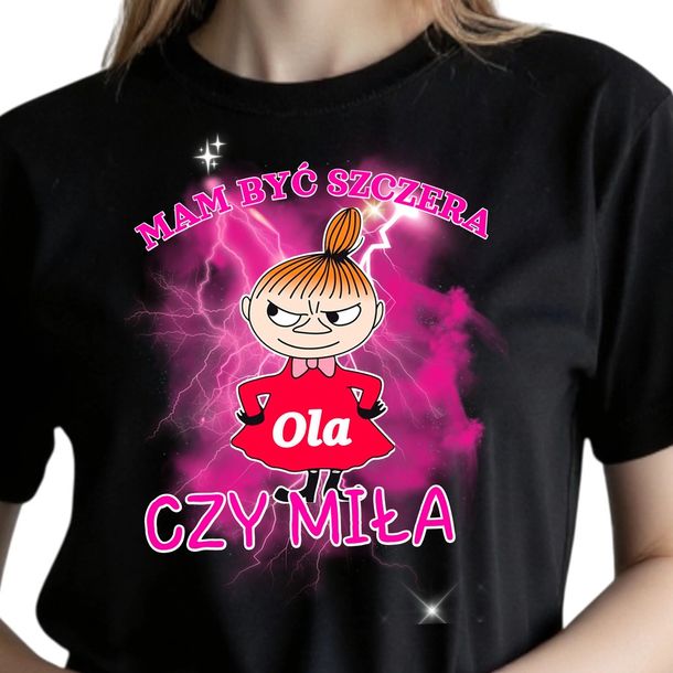 Śmieszna Koszulka damska z nadrukiem na prezent MAŁA MI dla niej walentynki