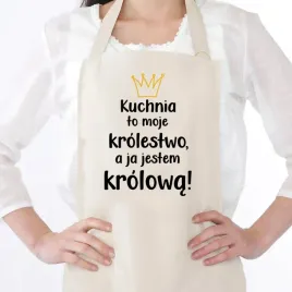 fartuch-kuchenny-bezowy-prezent-na-dzien-mamy-kuchnia-to-moje-krolestwo