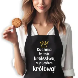 fartuch-kuchenny-czarny-prezent-na-dzien-mamy-kuchnia-to-moje-krolestwo