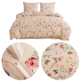 komplet-poscieli-dwuosobowej-140x200-1-70x80-posciel-kwiaty-krolik