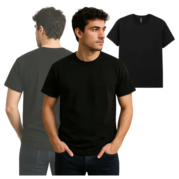 T-SHIRT MĘSKI koszulka męska czarna GILDAN przewiewna 100% Bawełna r. 3XL