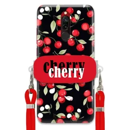 etui-do-xiaomi-redmi-8-sznurek-red-uchwyt-cherry-cherry-urocze-classy