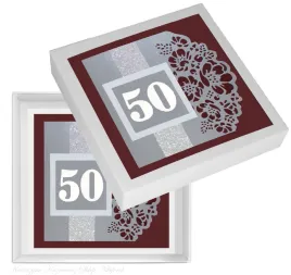 kartka-w-pudelku-na-50-urodziny-bordowa-srebrna-koronkowa