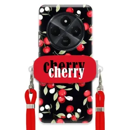 etui-do-xiaomi-redmi-14c-4g-czerwony-sznurek-uchwyt-cherry-urocze-kobiece