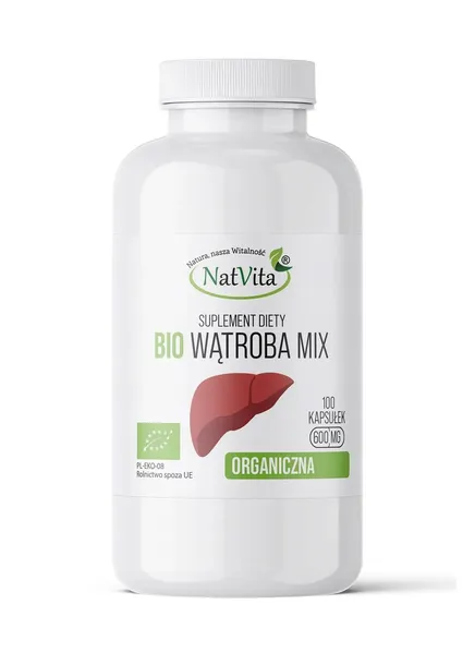 Wątroba BIO MIX Kapsułki 600mg Ostropest Plamisty Kurkuma Karczoch NatVita