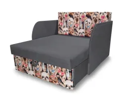 Zdjęcie produktu Łóżko dla dziecka w stylu fotela - oryginalna i kolorowa tkanina! KUBUŚ