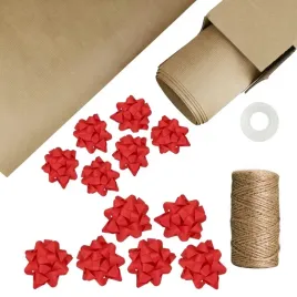 zestaw-papier-do-pakowania-prezentow-sznurek-kokardki-czerwony-rozmiar-m