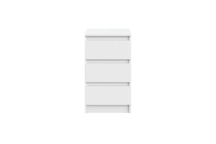 KOMODA 3 SZUFLADY 40 CM SZAFKA BIAŁA MAT POJEMNA DO SYPIALNI, SALONU T-9