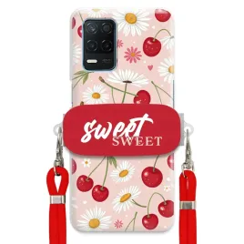 etui-do-realme-v13-5g-czerwona-smycz-uchwyt-crossbody-sweet-kwiat-wisni