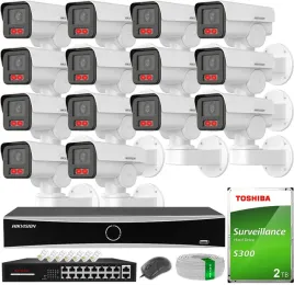 monitoring-hikvision-14-kamer-ip-4mpx-smart-hybrid-light-zewnetrzny-hdd-2tb
