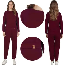 vivisence-9204kmpl-bordowy-bawelna-komplet-damski-bluza-spodnie-m-dresy