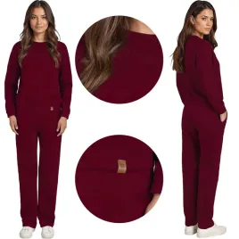 vivisence-9205kmpl-bordowy-komplet-dresowy-damski-bluza-i-spodnie-2xl