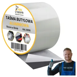 tasma-butylowa-dekarska-aluminiowa-75mm-10mb-srebrny-ral9006-dachowa