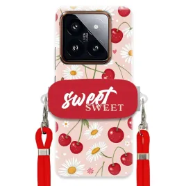 etui-do-xiaomi-14-pro-czerwona-smycz-uchwyt-crossbody-sweet-kwiat-wisni