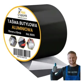 tasma-butylowa-dekarska-aluminiowa-75mm-10mb-czarny-ral9005-dachowa