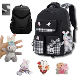 plecak-szkolny-dziewczecy-tornister-kratka-szkola-czarny-d071