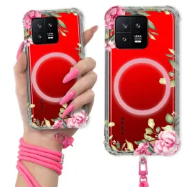 etui-do-xiaomi-13-antishock-ring-magsafe-pink-rozowa-smycz-kwiatowe