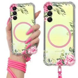 etui-do-samsung-a26-5g-antishock-pink-ring-magsafe-rozowa-smycz-flower