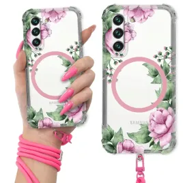 etui-do-samsung-s22-antishock-pink-ring-magsafe-rozowa-smycz-kwiatowe