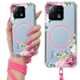 etui-do-xiaomi-13-pro-antishock-pink-ring-magsafe-rozowa-smycz-kwiatowe