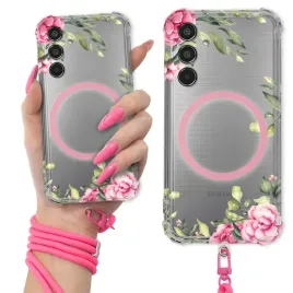 etui-do-samsung-m35-5g-antishock-pink-ring-magsafe-rozowa-smycz-flower