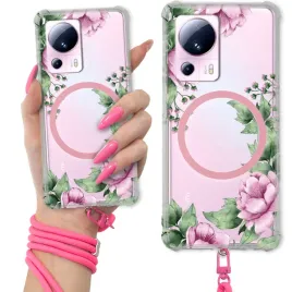 etui-do-xiaomi-13-lite-antishock-pink-ring-magsafe-rozowa-smycz-flower