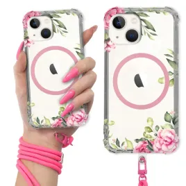 etui-do-iphone-13-mini-antishock-pink-ring-magsafe-rozowa-smycz-flower