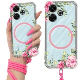 etui-do-xiaomi-redmi-13-4g-antishock-pink-ring-magsafe-smycz-kwiatowe