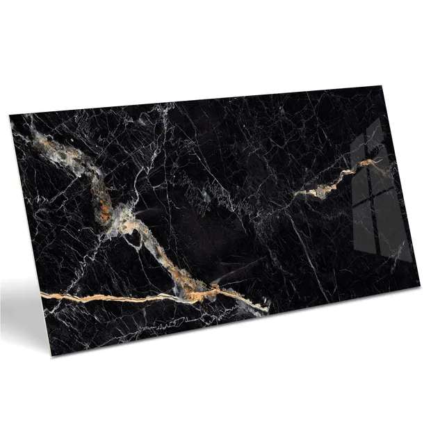 PŁYTKI ŁAZIENKOWE PODŁOGOWE GRES CZARNY MARMUR COSMIC BLACK 120x60 POŁYSK