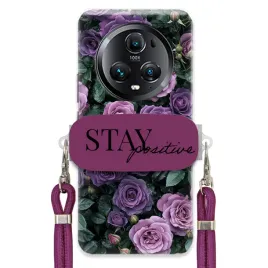 etui-do-huawei-honor-magic-5-pro-sliwkowy-sznurek-uchwyt-purple-roses