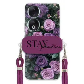 etui-do-huawei-honor-90-5g-sliwkowy-sznurek-crossbody-uchwyt-purple-roses