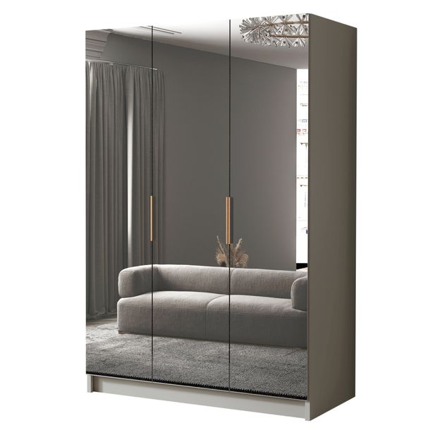 Szafa CALPE III 150cm - duża i praktyczna garderoba - KASZMIR+ZŁOTY