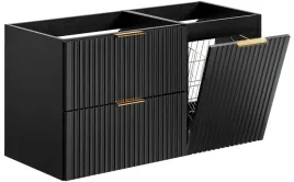 czarna-szafka-pod-umywalke-100-cm-z-koszem-na-pranie-ryflowana-mdf-wiszaca