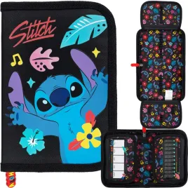 stitch-piornik-szkolny-dwuklapkowy-bez-wyposazenia-black-aloha