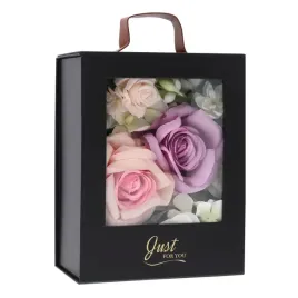 stylowy-czarny-flower-box-pudelko-z-okienkiem-uchwytem-napisem-just-for-you