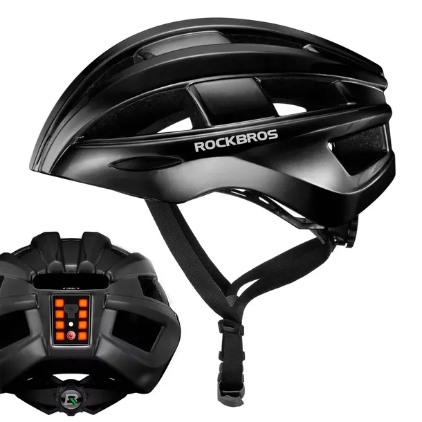 Kask rowerowy 55-60cm ROCKBROS wbudowane tylne światło 350mAh USB ZK-013BK