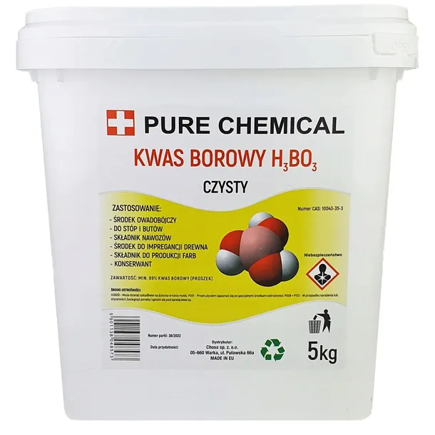 KWAS BOROWY PROSZEK DO STÓP NA KARALUCHY NA MRÓWKI NA PLUSKWY 5KG