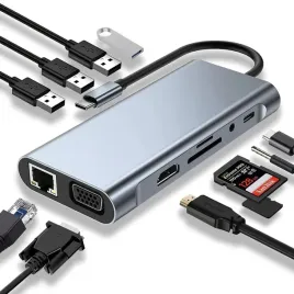 szpacmate-hub-usb-c-11-w-1-4k-hdmi-vga-usb-3-0-type-c-pd-szary