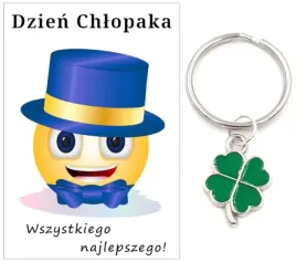 brelok-breloczek-dzien-chlopaka-pasowanie-klasa-szkola-pamiatka-koniczyna