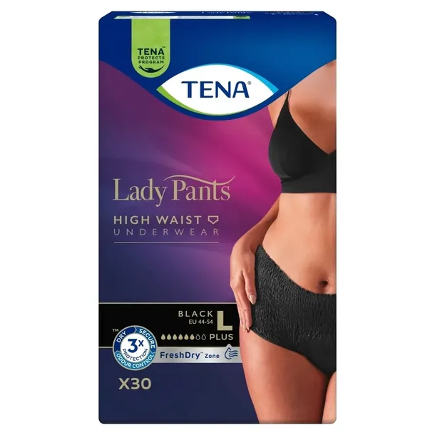TENA LADY PANTS PLUS BLACK majtki chłonne rozm. L 30szt