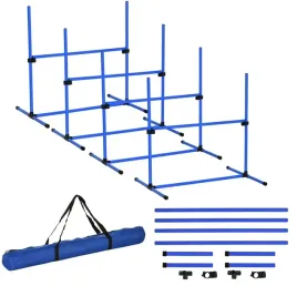 pawhut-agility-slupki-do-slalomu-stacjonata-4-x-plotek-niebieski-99x65-x-94